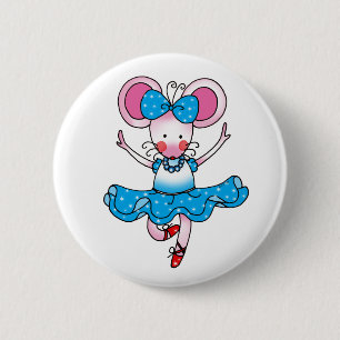 Badge Rond 5 Cm Ballerine mignonne de fille de souris
