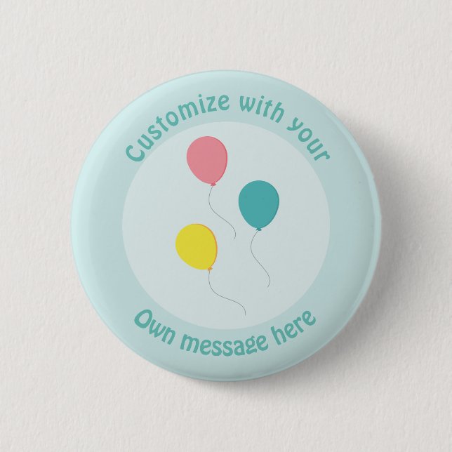 Badge Rond 5 Cm Ballons à trois parties Texte personnalisé (Devant)