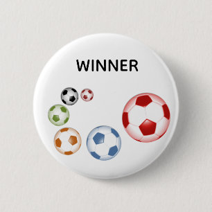 Badge Rond 5 Cm Ballons de football (Football)