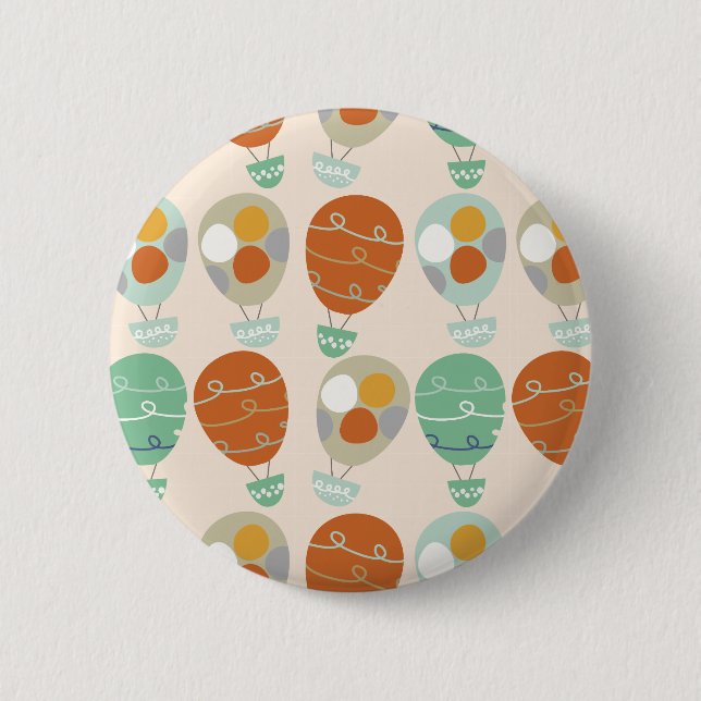 Badge Rond 5 Cm Ballons Whimsical à air chaud (Devant)