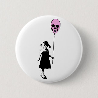 Badge Rond 5 Cm Balloon Girl