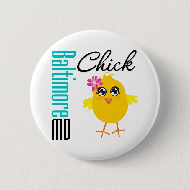 Badge Rond 5 Cm Baltimore MD Chick (Devant)