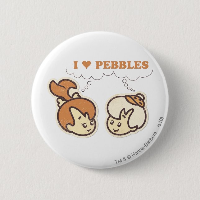 Badge Rond 5 Cm Bam Bam aime PEBBLES™ (Devant)