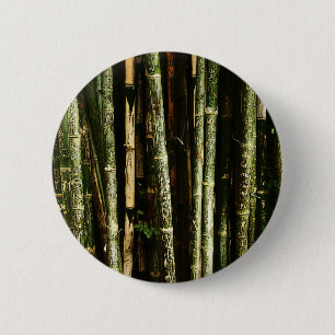 Badge Rond 5 Cm Bambou vert avec gravures thaïlandaises