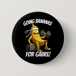 Badge Rond 5 Cm banane faisant de l'exercice