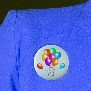 Badge Rond 5 Cm Bande de ballons colorée et brillante
