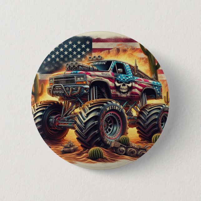 BADGE ROND 5 CM BANDE DE CAMION MONSTER (Devant)