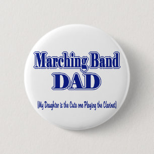 Badge Rond 5 Cm Bande de Marquage Papa/ Clarinet