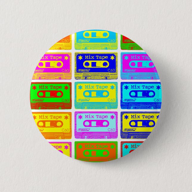 Badge Rond 5 Cm Bande de mélange psychédélique (Devant)
