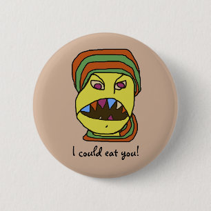 Badge Rond 5 Cm Bande dessinée affamée de WEIRDOS drôles