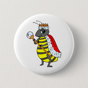 Badge Rond 5 Cm Bande dessinée de diva d'abeille de la Reine