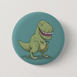 Badge Rond 5 Cm Bande dessinée du dinosaure T Rex