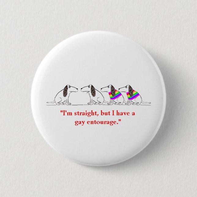 Badge Rond 5 Cm Bande dessinée gaie #3 de chien (Devant)