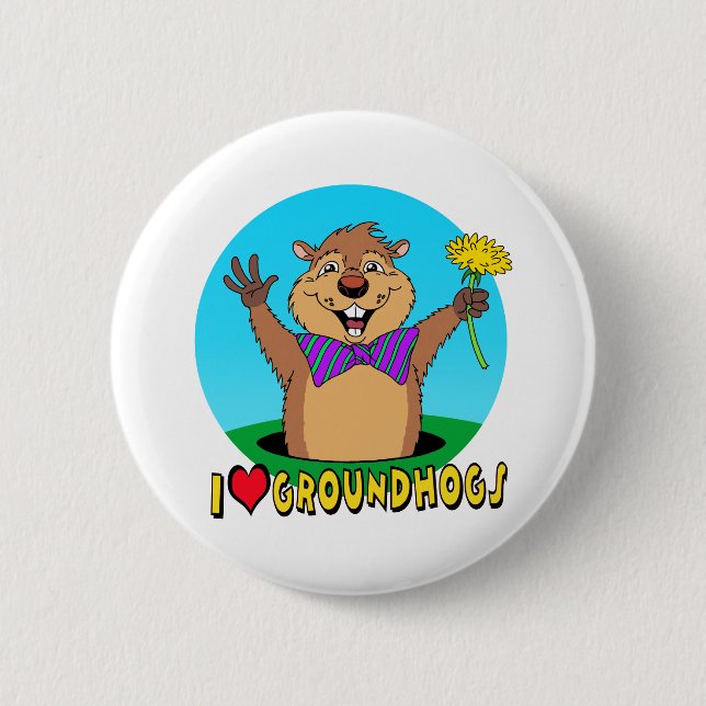Badge Rond 5 Cm Bande dessinée Groundhog (Devant)