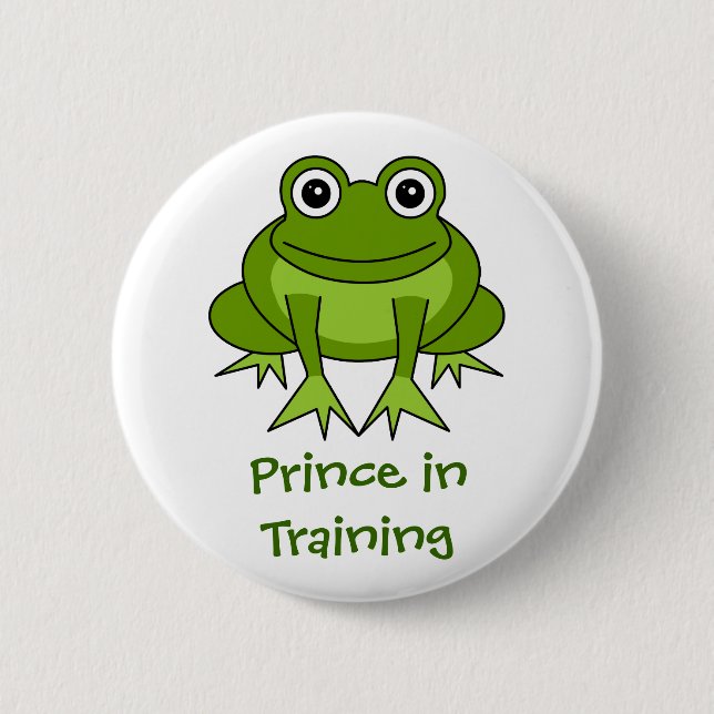 Badge Rond 5 Cm Bande dessinée mignonne de grenouille - prince (Devant)