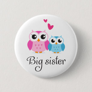 Badge Rond 5 Cm Bande dessinée mignonne de petit frère de grande