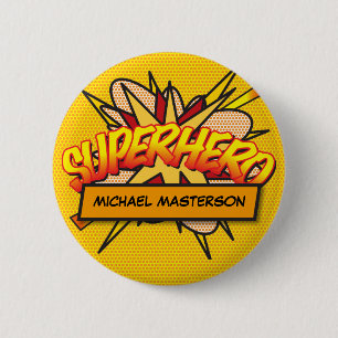 Badge Rond 5 Cm Bande dessinée moderne de SUPERHÉROS Personnalisée