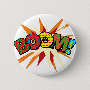 Badge Rond 5 Cm Bande dessinée Pop Art BOOM !
