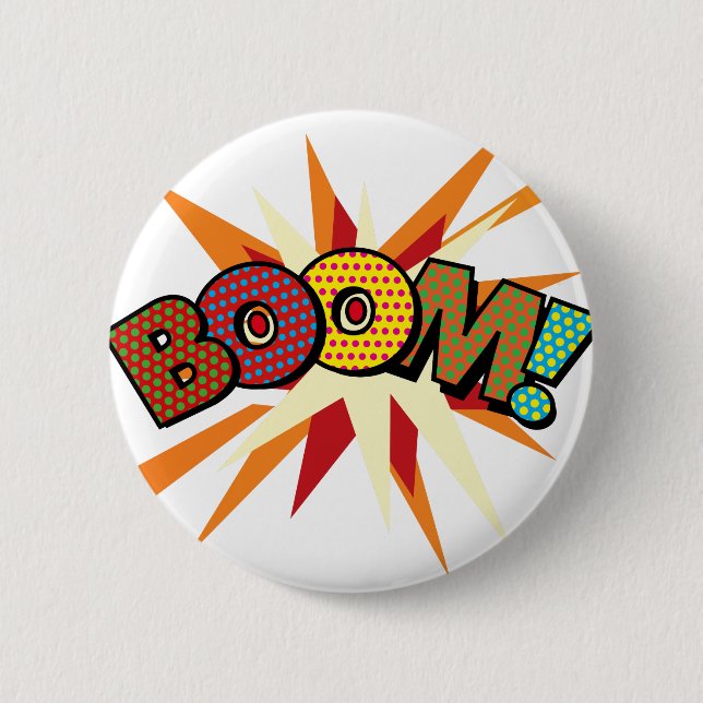 Badge Rond 5 Cm Bande dessinée Pop Art BOOM! (Devant)