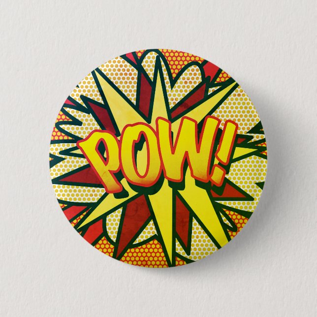 Badge Rond 5 Cm Bande dessinée Pop Art POW! Rétro (Devant)