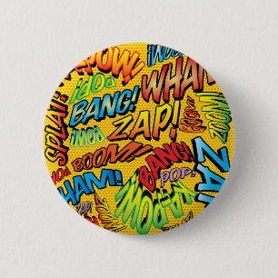 Badge Rond 5 Cm Bande dessinée pop art sounds
