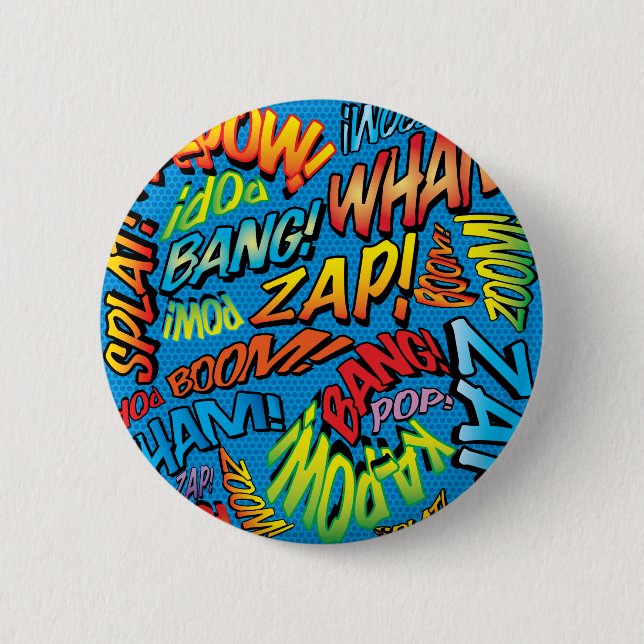 Badge Rond 5 Cm Bande dessinée pop art sounds (Devant)