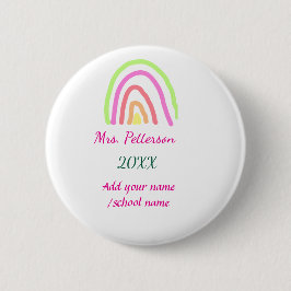Badge Rond 5 Cm Bandes arc-en-ciel colorées ajouter le nom de l'en