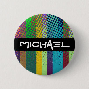 Badge Rond 5 Cm Bandes pointillées Motif couleur + vos idées