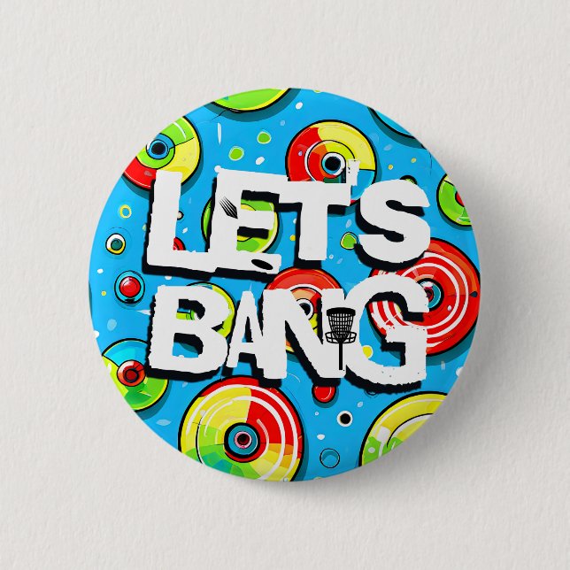 Badge Rond 5 Cm Bang | Thème de golf sur disque (Devant)