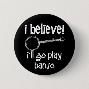Badge Rond 5 Cm Banjo drôle