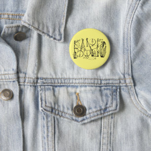 Badge Rond 5 Cm banjo épelé avec banjos illustration art