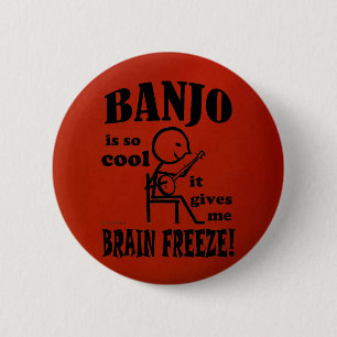 Badge Rond 5 Cm Banjo, gel du cerveau