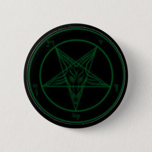 Badge Rond 5 Cm Baphomet en vert