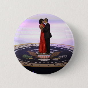 Badge Rond 5 Cm Barack et Michelle Obama