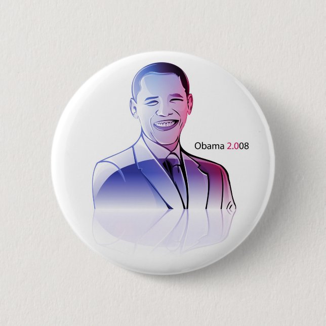 Badge Rond 5 Cm Barack Obama 2008 boutons (Devant)