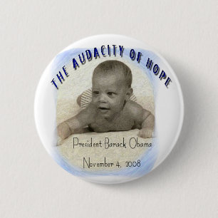 BADGE ROND 5 CM BARACK OBAMA : L'AUDACE DE L'ESPOIR RONDE