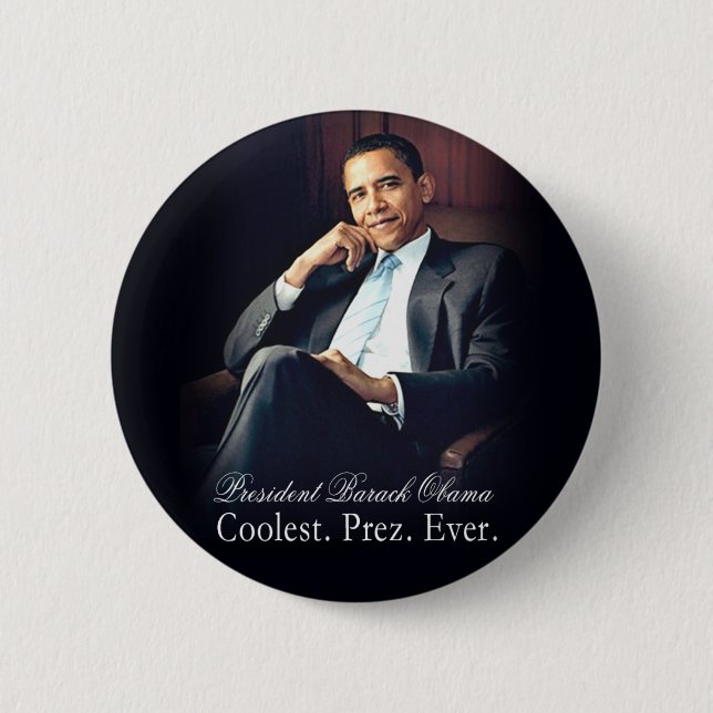 Badge Rond 5 Cm Barack Obama - le plus frais. Président. Jamais (Devant)