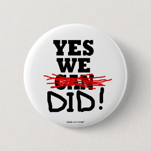 Badge Rond 5 Cm Barack Obama "oui que nous" nous sommes boutonné