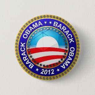 Badge Rond 5 Cm Barack Obama pour le président 2012