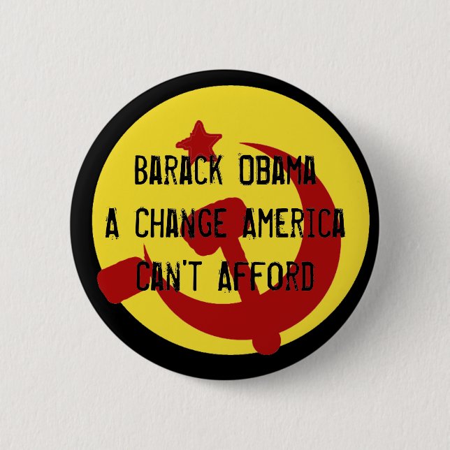 Badge Rond 5 Cm BarackObamaschange, changement Americ de Barack (Devant)