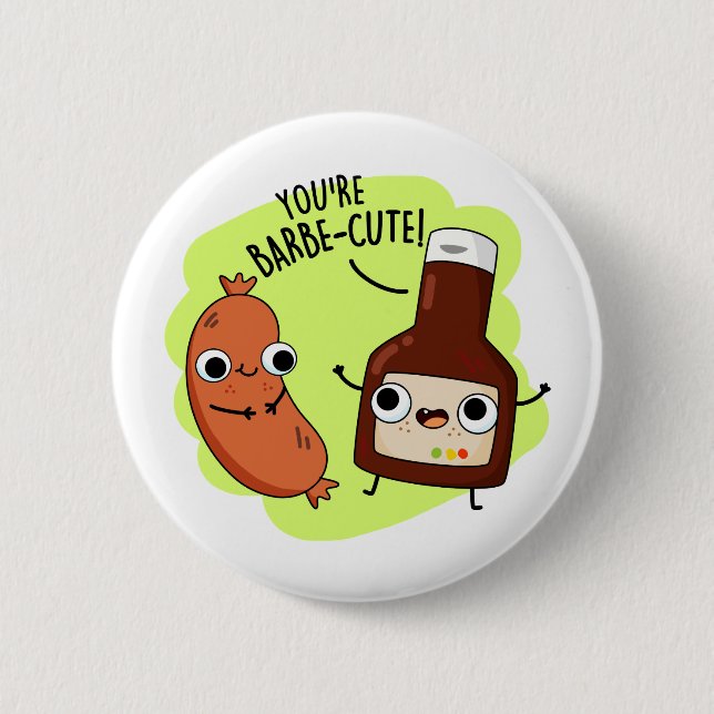 Badge Rond 5 Cm Barbe-mignon Funny Barbecue Pun (Devant)