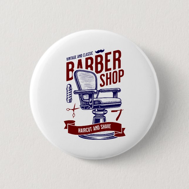 Badge Rond 5 Cm Barber Shop (Devant)