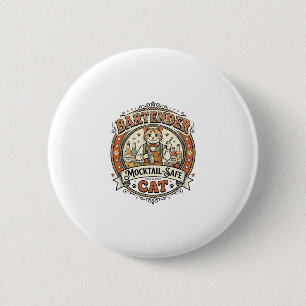Badge Rond 5 Cm Barman Mocktail-Safe Chat Barman Mocktail-Saf