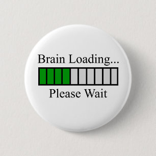 Badge Rond 5 Cm Barre de chargement de cerveau