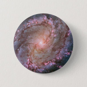 Badge Rond 5 Cm Barred Spiral Galaxy Messier 83.