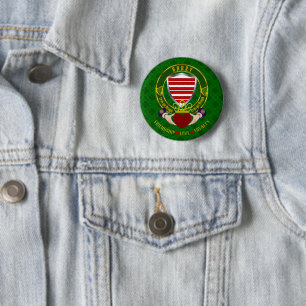 Badge Rond 5 Cm Barry Irish Shield & Claddagh