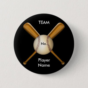 Badge Rond 5 Cm Base-ball et battes croisées personnalisables