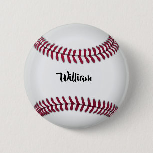 Badge Rond 5 Cm Baseball avec nom personnalisé
