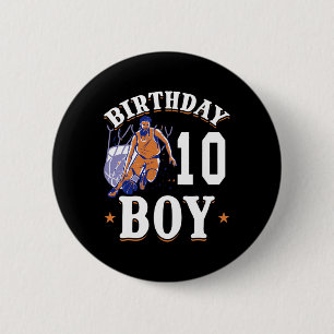 Badge Rond 5 Cm Basket - Anniversaire Garçon 10 Anniversaire