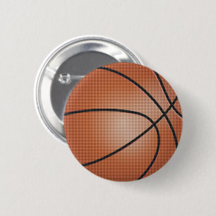 Badge Rond 5 Cm Basket-ball Brown